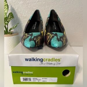 Walking Cradles Multicolor Snakeskin Heels